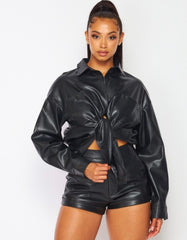 Hot Topic Faux Leather Shorts Set