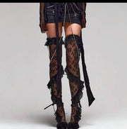 Lace Ruffle Thigh Highs