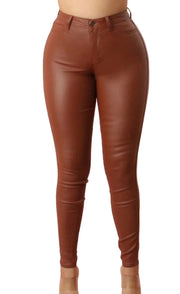 Sleek Physique High Waist Faux Leather Pants