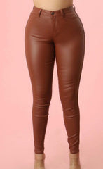 Sleek Physique High Waist Faux Leather Pants