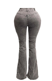 Goddess Pinched Flare Denim Pants