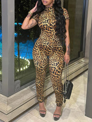Wild Luxe Leopard Bodycon Jumpsuit