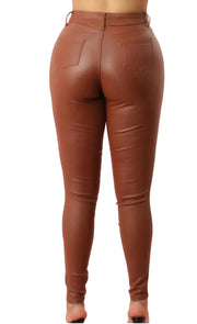 Sleek Physique High Waist Faux Leather Pants