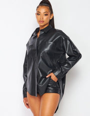 Hot Topic Faux Leather Shorts Set