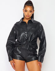 Hot Topic Faux Leather Shorts Set