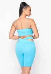 Image & Stylez LLCSexy Biker Shorts SetSo Sexy Biker Shorts SetSpaghetti Strap Crop Top Biker Shorts Set
