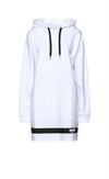 Women’s designer hooded dress in white by Moschino.