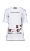 Women's Moschino T-Shirt with Rose Gold Glitter Design