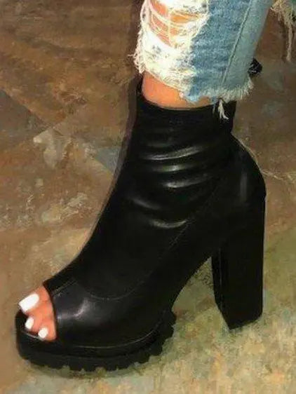 Image & Stylez LLCTrendy Open Front BootiesWomen's Trendy Open Front BootiesWomen's Color Black hot Trendy Open Front BootiesShoe Accessories