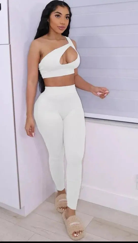 Image & Stylez LLCWomens Sexy Leggings SetWomens Sexy Leggings SetSo Sexy Mock Neck Sleeveless Crop Top Sporty Leggings SetSets