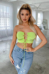Image & Stylez LLCCrop TopWomen's Lace Up Crop TopEnhance your wardrobe with our Women's Lace Up Crop Top. Made with high-quality fabric, this top is both stylish and comfortable. The lace-up design adds a trendy toclothing